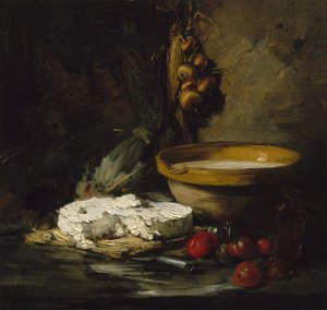 Stilleben med ost, sannsynligvis sent på 1870-tallet.