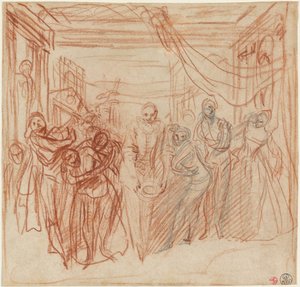 Italienske komikere som bukker seg av Antoine Watteau