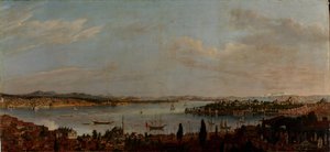 Panoramautsikt over Istanbul, andre halvdel av 1700-tallet. av Antoine de Favray