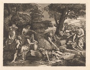 Romulus og Remus funnet av gjetere av Antoinette Bouzonnet