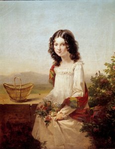 Portrett av Lise Aubin de Fougerais Maleri av Hortense Haudebourg Lescot (1784-1845) 1817 Søn. 0,4x0,32m.