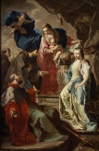 Jomfru Maria med fire hellige - Jomfru Maria med fire hellige - Antonin (Anton) Kern (1710-1747). Olje på lerret, ca 1735. Nasjonalgalleriet, Praha