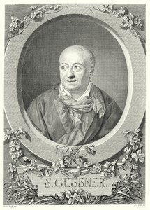 Salomon Gessner , sveitsisk maler og poet (gravering) av Anton (after) Graff