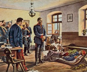 Kronprins Friedrich Wilhelm ved general Douays lik, 4. august 1870 (forbedret fargelito)