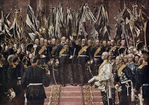 Kong Wilhelm I av Preussen utropte til keiser av et forent Tyskland, Versailles, Frankrike av Anton Alexander von (after) Werner