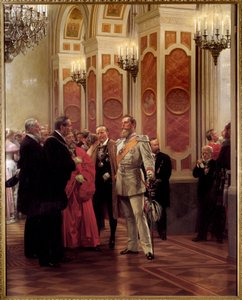 Kronprinz Vilhelm av Preussen (1882-1951) ved baneballet (olje på lerret) av Anton Alexander von Werner