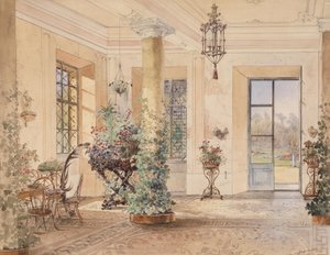 Engelsk: Sala Terrena i et lite slott av Anton Altmann