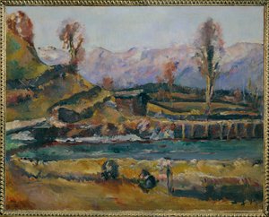 Landskap nær Maishofen, Østerrike (maleri på lerret)