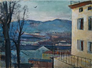 Salzburg kveldslandskap av Anton Faistauer