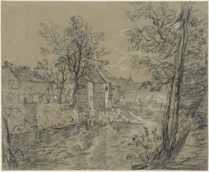 Hus ved elven (hus ved Weißeritz i Plauenschen Grund nær Dresden) av Anton Graff