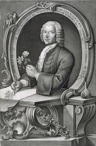 Portrett av Georg Dionysius Ehret (1710-70) gravert av Johann Jakob Haid (1704-67) av Anton Heckel