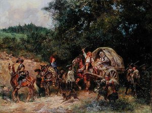 Camp Followers, ca. 1900 (olje på lerret) av Anton Hoffmann