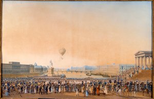 Inngang til Louis XVIII, konge av Frankrike (1755-1824) i Paris 3. mai 1814. Maleri av Antoine Ignace Melling (1763-1831)