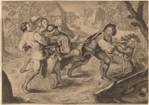 Bønder som kjemper av Anton Joseph Prenner after Pieter Bruegel the Elder