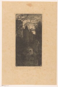 Slottet i Pau i skumringen av Anton L. Koster (signed by artist)