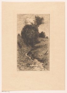Kvinne på en sunket vei av Anton L. Koster (signed by artist)