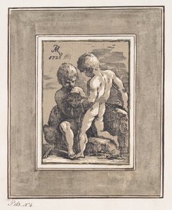 To barn som leker med et lam, 1725.