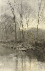 Skogkant på vannet av Anton Mauve