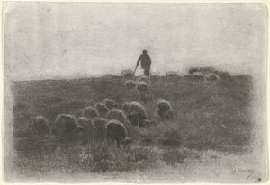 Hyrde med saueflokk av Anton Mauve