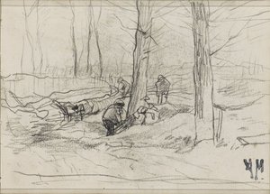Tømmerhoggere i en skog av Anton Mauve