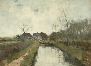 Hus på en grøft av Anton Mauve