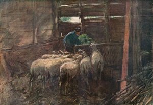 Interiør i en låve, 1800-tallet av Anton Mauve