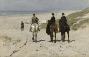 Morgentur langs stranden av Anton Mauve