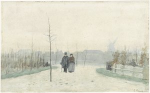 Gammelt par i en nylig anlagt park av Anton Mauve