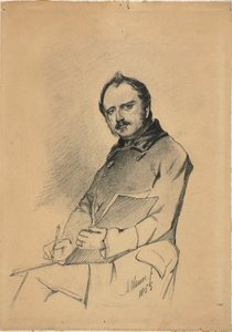 Portrett av en mann som skriver av Anton Mauve