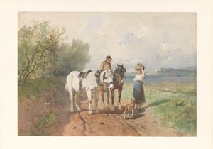 Chat på landevei av Anton Mauve