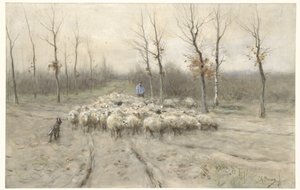 Saueflokk på heia ved Laren av Anton Mauve