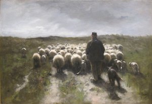 Gjeter og sauer av Anton Mauve