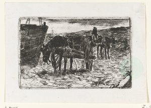 Biler på stranden av Anton Mauve
