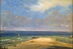 Stranden i Marseille (olje på papir)
