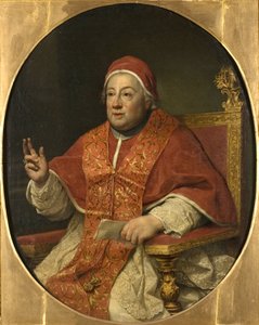 Le pape Clement XIII - Portrett av paven Clement XIII (1693-1769), av Mengs, Anton Raphael (1728-1779). Olje på lerret. Mål: 114x95 cm. Nationalmuseum Stockholm av Anton Raphael Mengs