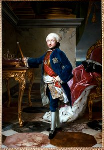 Portrett av Ferdinand I av Bourbon eller Ferdinand IV, konge av Napoli, i en alder av ni av Anton Raphael Mengs