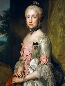 Portrett av Maria Luisa av Bourbon i anledning av hennes forlovelse til å bli gift, av Anton Raphael Mengs, cirka 1764, olje på lerret av Anton Raphael Mengs