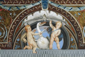 Putti med en pelikan, av Anton Raphael Mengs, detalj, blandet media av Anton Raphael Mengs