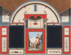 Veggmaleri av et romersk hus på eiendommen til Villa Negroni i Roma, som viser Venus og den sårede Adonis. 1778 av Anton Raphael Mengs