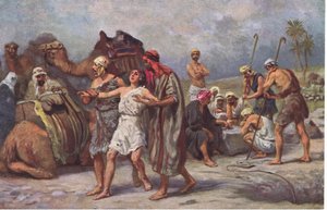 Joseph solgt av sine brødre, fra Hulberts Story of the Bible utgitt av The John Winston Company, 1932