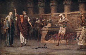 Moses og Aaron før farao, fra Hulberts Story of the Bible utgitt av The John Winston Company, 1932