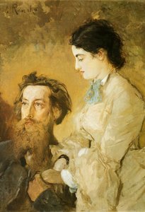 Portrett av billedhugger Reinhold Begas med sin kone av Anton Romako