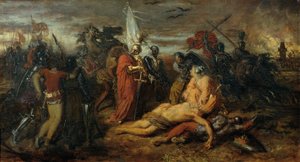 Rudolf von Habsburg ved liket av Přemysl Ottokar, konge av Böhmen
