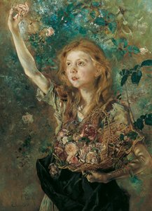 Roseplukkeren, ca. 1883-1884. av Anton Romako