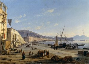 Utsikt over Napoli med Vesuv i bakgrunnen