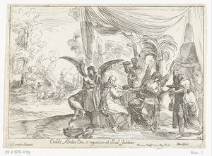 Abraham tar imot de tre englene av Anton van der Borcht