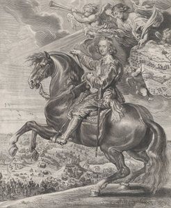 Portrett av kardinal-Infante Ferdinand av Østerrike, til hest, ca. 1630-54. av Anton van der Does