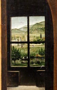 St. Hieronymus i sitt arbeidsrom, detalj, ca. 1475 (olje på panel)