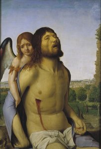 Den døde Kristus støttet av en engel av Antonello da Messina