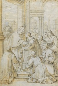 Saint Bruno møter biskop Hugh av Köln